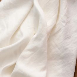 Fabric 45x135cm Pure White Linen Fabric Sand Washed for Sewing Shirt Dress Robe Pants Garment DIY Handmade Decoration Material