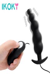 IKOKY Anal Vibrator Vibrating Anal Plug Butt Plug with Remote Control Gspot Prostate Massager 12 Speed Sex Toys for Men Women Y189001734