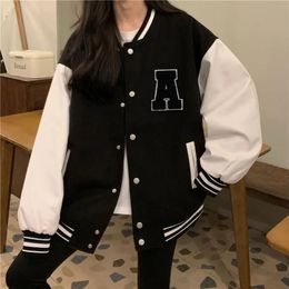 Deeptown Varsity Baseball Jacket Women Harajuku Fashion Korean Streetwear Bomber Jackets Couple Uniform Oversized Coats Female 240229