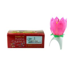 Lotus Music Candle Lotus Singing Birthday Party Cake Music Flash Candle Flower Music Candle Cake Accessories Holiday Supplies RRA35610567