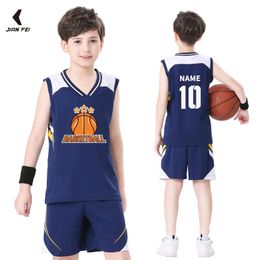 Kids Basketball Jersey Personalised Custom Boys Girls Uniform Sets Polyester Breathable Shirt For Children 240313