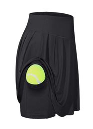High Waist Gym Yoga Skirt Anti Exposure Tennis Skirts Fitness Running Skorts Women Quick Drying Sport Skirt Pocket Gymwear 20203936447