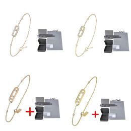 2024 925 Sterling Silver Charm Bracelets Luxury Brand MeS UNO series MOVE CLASSIQUE Couples 3 Diamond Smooth Bracelet for women Designer Jewelry Gift with box