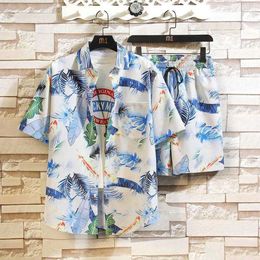 Designer Suit Sanya Beach Set for Mens Casual Quick Drying Summer Short Sleeved Shorts Clothes Flower Shirt Men 1ofj