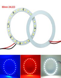 2pcslot 80mm Car Angel Eyes 12103528 24SMD LED Headlight Halo Ring Angel Eye Lighting White Red Blue 26681840081