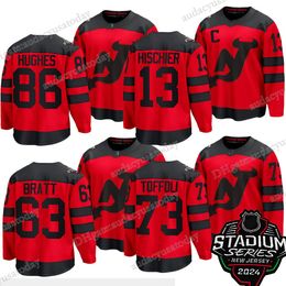 2024 Stadium Series New Jerseys Devil Jack Hughes Hockey Jersey Nico Hischier Dougie Hamilton Luke Hughes Dawson Mercer Ondrej Palat Jesper Bratt Luke Hughes