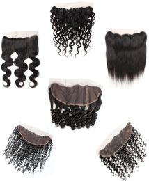 8A Human Hair Brazilian Hair Peruvian Indian 13 X 4 Ear to Ear Lace Frontal Closure Body Wave Loose Wave Deep Wave Straight Hair K9097753