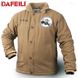 Men's Jackets Drop N1 Thick Winter Mens Sherpa Fleece Deck Jacket With Embroidered Patch