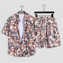 Designer Suit Hawaiian Beach Resort Set Mens Loose Large Fashion Brand Short Sleeve Casual Flower Shirt Couple Two Piece Ovlp