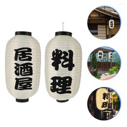 Table Lamps 2 Pcs Japanese Lantern Beige Silk Sushi Restaurant Chinese Style Decor Pendant Cloth Bar