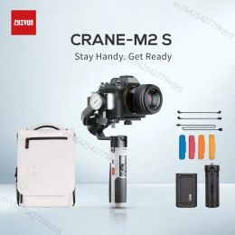 Heads ZHIYUN CRANE M2S 3Axis Handheld Gimbal Stabiliser for Mirrorless Cameras Sony Canon Action Compact Camera Smartphones