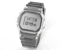 Men's Sports Silver Square Digital Quartz 5600Watch World Time Water Resistance Full Featured LED Large Dial Oak Series