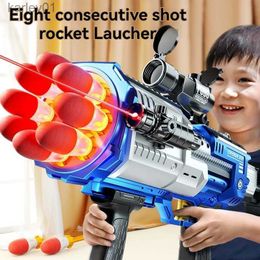 Gun Toys Electric Rocket Launcher Light Bazooka Sound Soft Bullet Gun with Light Dart Kids Boys Birthday Gifts yq240314