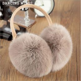 Russian Winter 100% Natural Rex Rabbit Fur Earmuff Men Women Warm Fashion Earflap Plush Fluffy Ear Warm Muffs288a