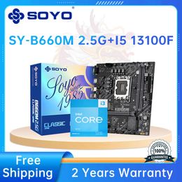 SOYO Classic B660M 2.5G Motherboard with Intel 13th Generation I3 13100F CPU Motherboard Set Dual Channel DDR4 LGA1700