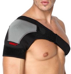 Adjustable Breathable Gym Sports Care Single Shoulder Support Back Brace Guard Strap Wrap Belt Band Pads Black Bandage MenWomen2648336