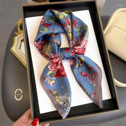 Scarves 70x70cm French Rose Small Square Scarf Women's Customized Decoration Flight Attendant Professional Headband
