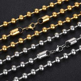 Цепочка из круглых бусин из нержавеющей стали 8 мм, ожерелье из титановой стали, модный бренд, персонализированные мужские аксессуары для браслетов