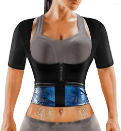 Women's Shapers Sauna Suit For Women Weight Loss Shirt Workout Sweat Waist Trainer Vest Fitness Body Shaper Zipper