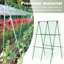 Supports Foldable Cucumber Trellis Set AFrame Metal Garden Trellis Set For Raised Bed 48x48 Inch Detachable Cucumber Climbing Trellis