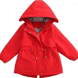 Jackets Girls' 2024 Spring Fashion Autumn Clothes Mid-Length Windbreaker 4-12T Children's Coat