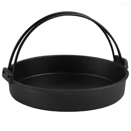 Pans Cast Iron Skillet Household Pot Holder Thickened Dry Saucepans Kitchen Supply Handled Stockpot Double Cooking