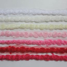 Hair Accessories 30y/lot 1.5/2.5cm Chiffon Rose Lace For Princess Girls Dress Clothes Toy Sewing Diy Crafting Decorative Trimming