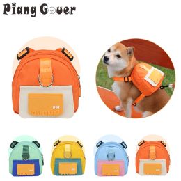 Harnesses Cute Pet Harness Backpack Leash Set Large Space Dog Saddle Bag Hiking Travel Outdoor Supplies for Small Medium Dog