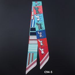 Top Horse Women's All-Match Decorative Ribbon Arm Bag Handle Small Silk Ribbon Silk Scarf Small Scarfs