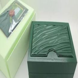 Wrist Watches Boxes Top Brands Green Box Paper For mens Watch Booklet Card in English Men Whole2667