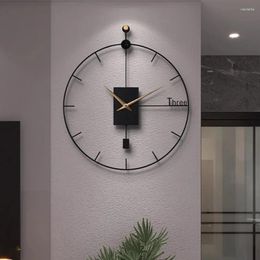Wall Clocks Home Clock Decoration Round Minimalism Unique Living Room Hands Black Modern Design Art Decor
