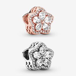 Sparkling Snowflake Pave Charm for Pandora's Real 925 Sterling Silver Charms Set Bracelet Necklace Making Components with Original Box HIGH quality wholesale