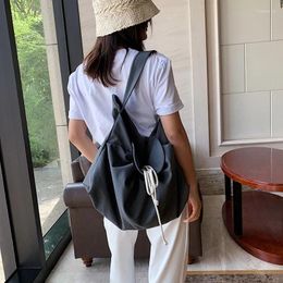 Totes Casual Canvas Hobos Women Shoulder Bags Large Capacity Tote Designer Lady Messenger Crossbody Bag Drawstring Big Purses Summer