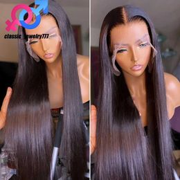 360 Lace Frontal Straight Human Hair Wigs Brazilian 28 30 inch Synthetic Front Closure Wig For Women