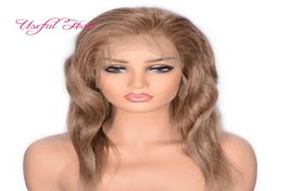8 Light Blonde lace frontal wig 12 x 4 inch Big Wave Wigs Long Human Hair Short Brazilian 12inch same with picture beauty5062855