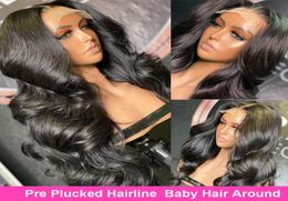30 32 Inch Body Wave Hd Lace Front Wig Human Hair for Black Women Pre Plucked 150 180 13x4 Brazilian Full Lace Frontal Wigs HD Sea1932369