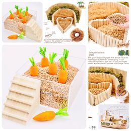 Cages Wooden Carrot Hamster Toy Small Animal Cage Landscaping Supplies Rat Accessories Hamsters Pygmy Chipmunk Molars Toy