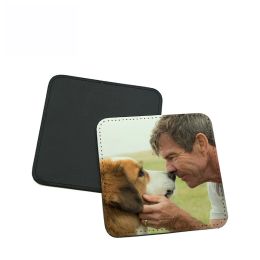 sublimation pu leather coaster for Customised gift leather coasters for dye sublimation hot transfer printing blank round Square ZZ