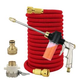 Reels New Water Gun Garden Hose Adjustable Sprinkler High Pressure Power Washer EU Hose Flowers Cleaning Household Car 25ft100ft