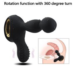 Heating Prostate Massage 360 Rotation Anal Plug Vibrator Sex Toys for Men Butt Plug Tail Male Masturbator Anal Beads5081689