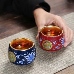 Teaware Sets |luxury Enamel Color Tea Cup Set Pure Gold Gilded Master To Handmade High-grade Single