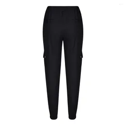 Men's Pants Straight Fit Cargo With Multiple Pockets Elastic Waistband Ankle Length Comfortable Stylish Trousers For Men