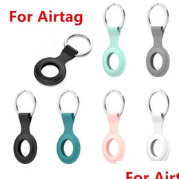 Cases Airtags Loop Sile Case Protective Er Shell With Key Ring For Apple Airtag Smart Bluetooth Wireless Tracker Anti-Lost Tracking Dr Otdqe