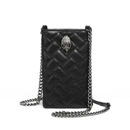 Kurt Geiger Mobile Women Bag With Diamond Grid Chain Shoulder Bag Fashionable Metal Eagle Head Crossbody Bag 240307