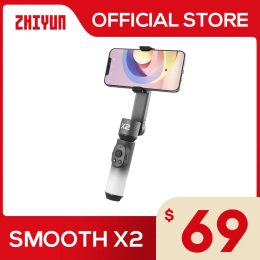 Heads Zhiyun Official Smooth X2 Phone Gimbal Handheld Stabilizer 2axis Smartphone Gimbals for Iphone 13 Pro Black Selfie Stick