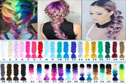 AOOSOO Synthetic kanekalon Hair Extensions Ombre Braiding Hair One Piece 100gPack 24Inch Afro Bulk Jumbo Crotchet Braid2452580