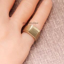 Handmade Brass Ring mens opening personality simple geometric ring rock jewelry straight