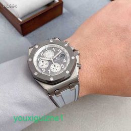 AP Watch Top Machinery Watch Royal Oak Offshore Series Mens 42mm Diameter Precision Steel Male Leisure Luxury Watch 26470IO.OO.A006CA.01 Chronograph