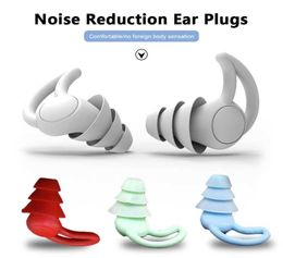 Threelayer Silicone Antinoise Earplugs for Sleeping Snoring Concerts Airplane Travel Afflatus Noise Reduct Cancel Hear Protect3677765