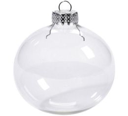 Bauble Xmas Decoration 80mm Clear Glass Wedding Balls Christmas Ornaments DHF366970765